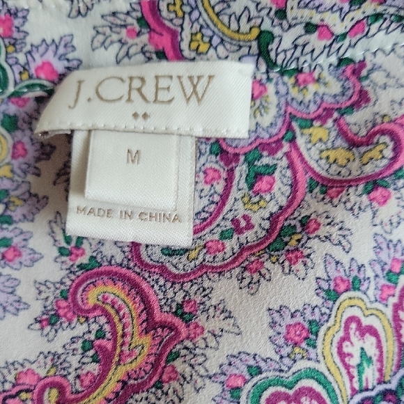 Vintage J. Crew Paisley Womens Bohemian Top, Flair Sleeves, Oversized M - Picture 2 of 6